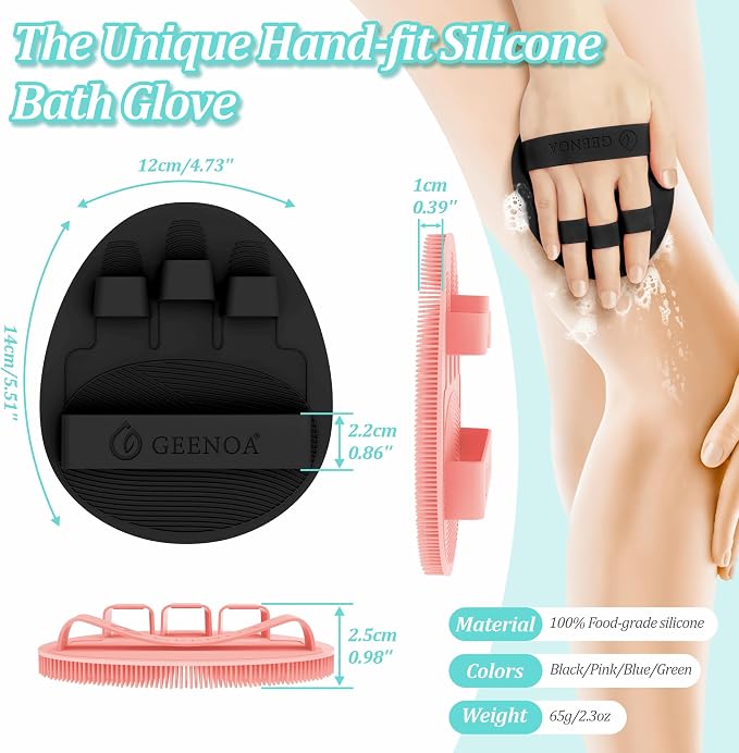 Silicone Bath Gloves 2PCS, 360° Anti-Slip Silicone Body Scrubber - Image 2