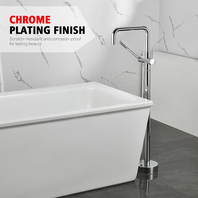 sumerain Freestanding Bathtub Faucet, Modern Floor Mounted Tub Faucet - Image 9