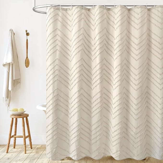 96inch Extra Long Beige Shower Curtain Modern Farmhouse Shower Curtain Bohemian - Image 9