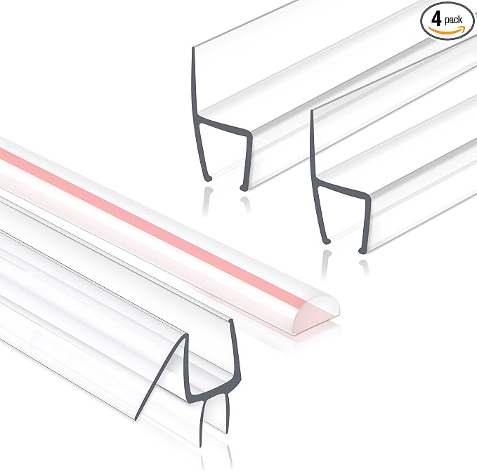 Frameless Shower Door Seal Set, 4 Pack x 39" HDM Glass Shower Door Bottom Seal by Unknown
