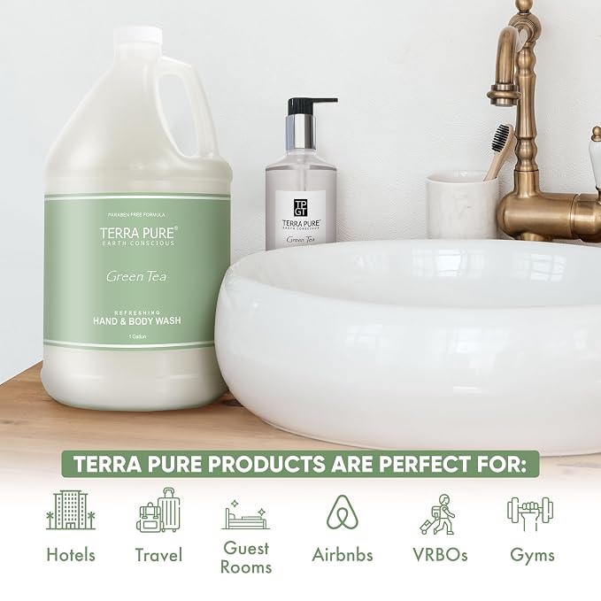Terra Pure Hotel Hand & Body Wash Soap | Four Gallons | Designed to Refill Soap - Image 3