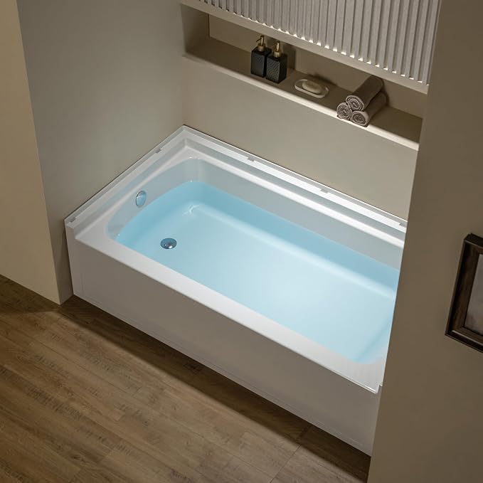 WOODBRIDGE 60” x 32” Alcove Soaking Bathtub in white - Image 8