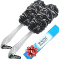 SHOWER BOUQUET Loofah-Charcoal Back-Scrubber 2-Pack // Long-Handle Bath-Sponge by ShowerBouquet%C2%AE