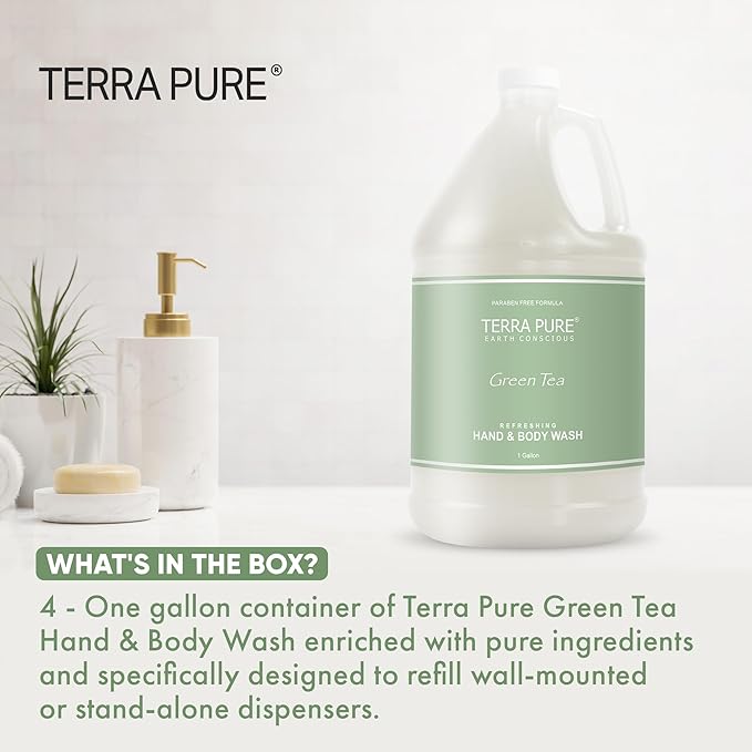 Terra Pure Hotel Hand & Body Wash Soap | Four Gallons | Designed to Refill Soap - Image 2