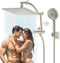 Hibbent All Metal Shower Head, 10 Sprays, Showerhead Holder, Brushed Nickel by Hibbent