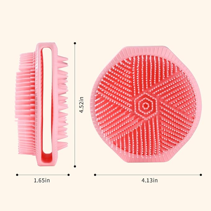 Silicone Body Scrubber and Shampoo Brush, Double-Sided Exfoliating Body Brush - Image 2