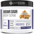 pureSCRUBS Premium Unscented Brown Sugar Body Scrub | Large 16oz Jar | Face by pureSCRUBS