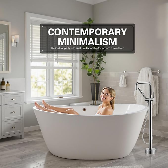 sumerain Modern Floor Mount Bathtub Faucet - Image 2
