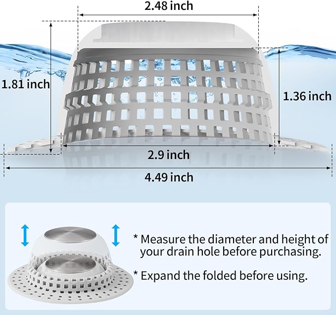 Shower Drain Hair Catcher Bathtub Drain Cover Shower Protector - Image 6