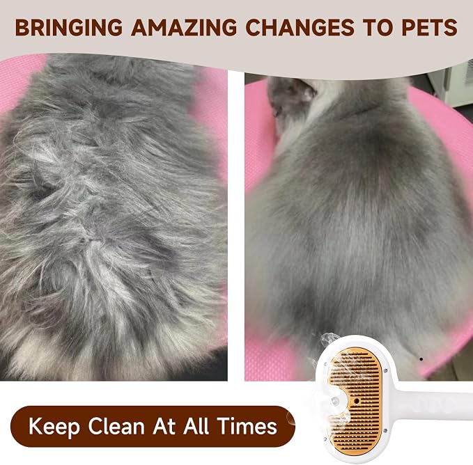 Pet Steam Brush for Dog & Cat – 3-in-1 Spray Hair Removal Comb – Steam for - Image 6