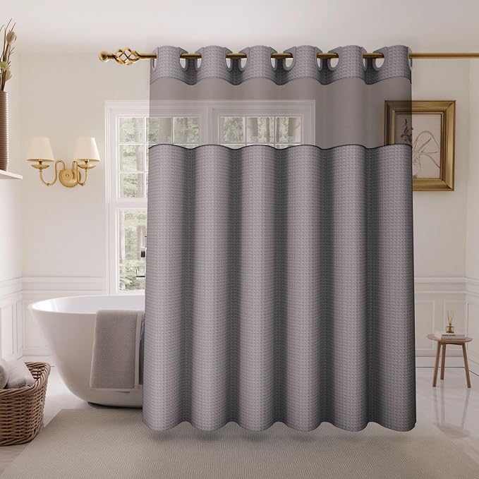 Inhousolu No Hook Shower Curtain by INHOUSOLUHOMEDECOR