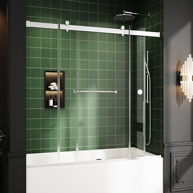 Bathtub Sliding Door, Bathtub Glass Door, Bathtub Double Sliding Tempered Glass - Image 2