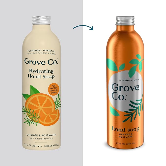Grove Co. Hydrating Gel Hand Soap Refills Plastic-Free Liquid Hand Soap Refill - Image 2