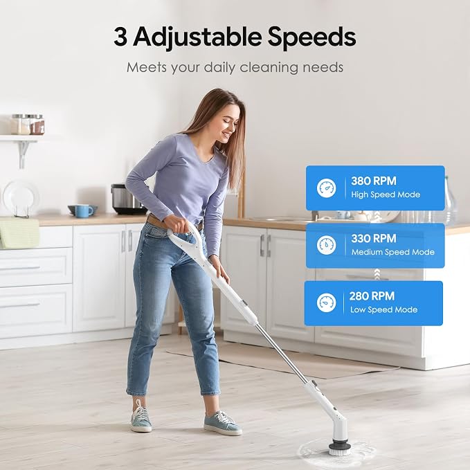 Electric Spin Scrubber, 2025 New Cordless Cleaning Brush, Shower Cleaning Brush - Image 3
