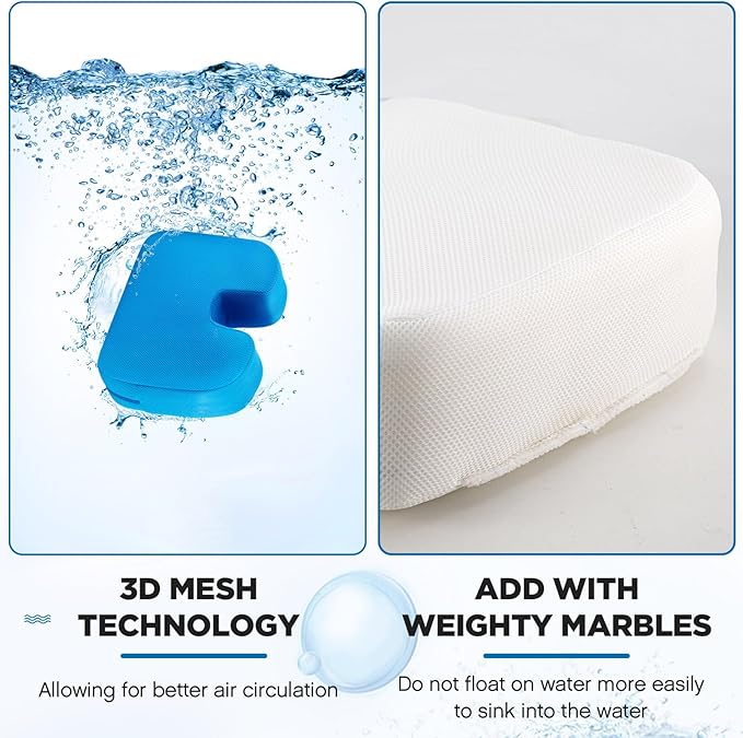 Suzile 2 Pcs Hot Tub Booster Seat Weighted Spa Bathtub Booster Inflatable - Image 4