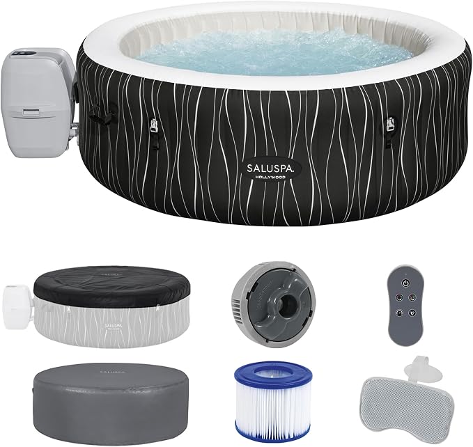 Bestway SaluSpa Hollywood EnergySense Luxe AirJet Round Inflatable 4 to 6 Adult by Bestway