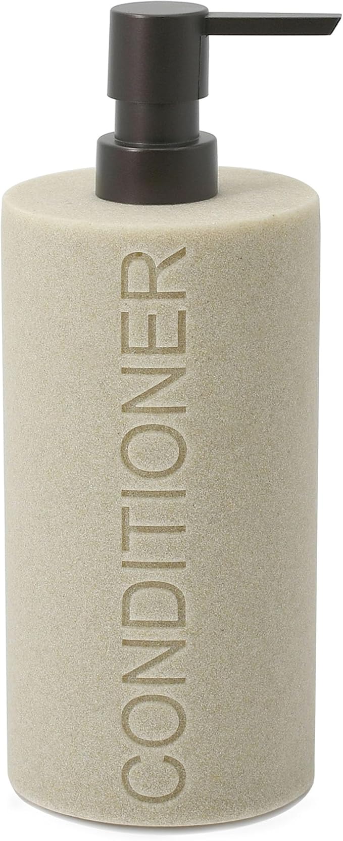 Resin Tan Sandstone Conditioner Engraved Bottle Refillable Pump Dispenser by IndecorHome