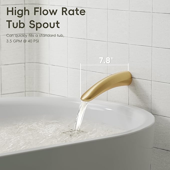 Gabrylly Shower System with Tub Spout, Bathtub Shower Faucet Set with 12" Rain - Image 4
