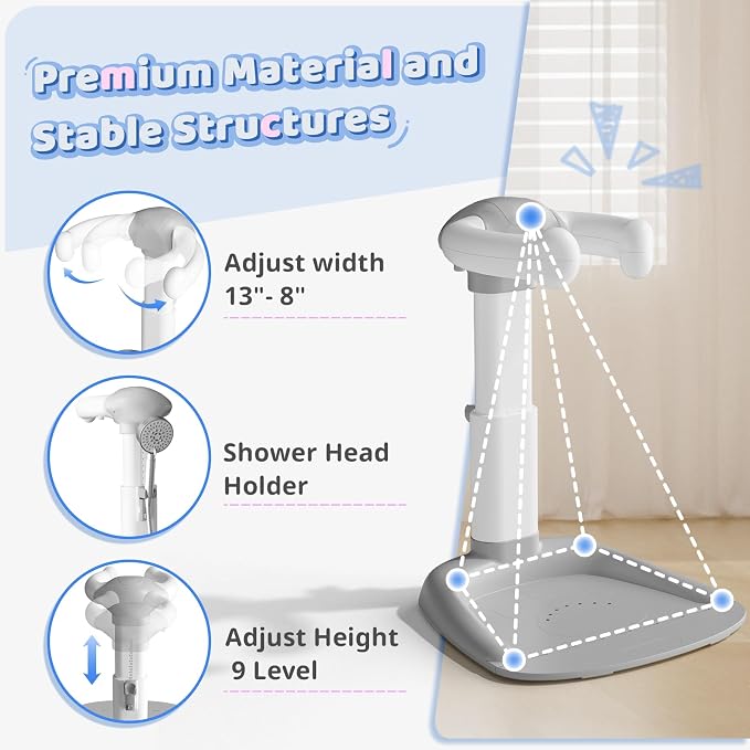 COOSEYA Baby Bath with Shower Stand Support|Anti-Pinch Soporte para Bañera de - Image 2
