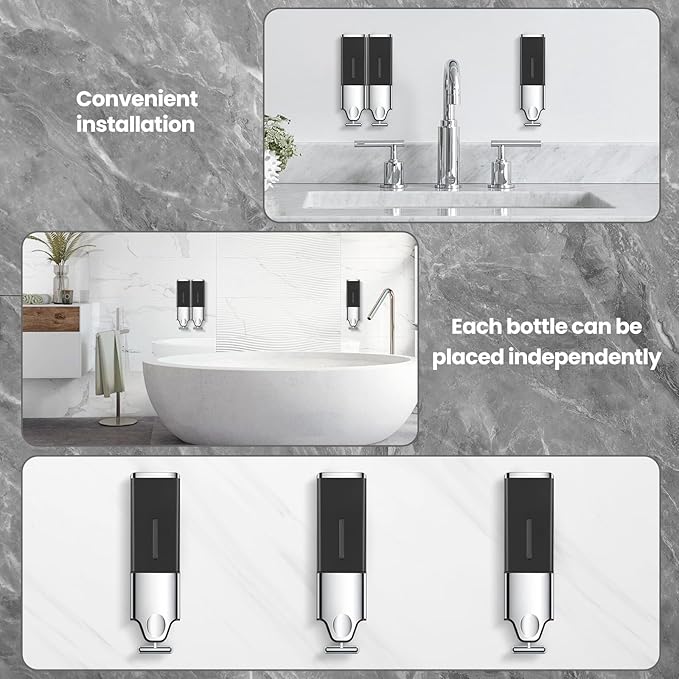 2-in-1 Quadrate Dispensers for The Shower, Shower soap Dispenser, Conditioner - Image 4