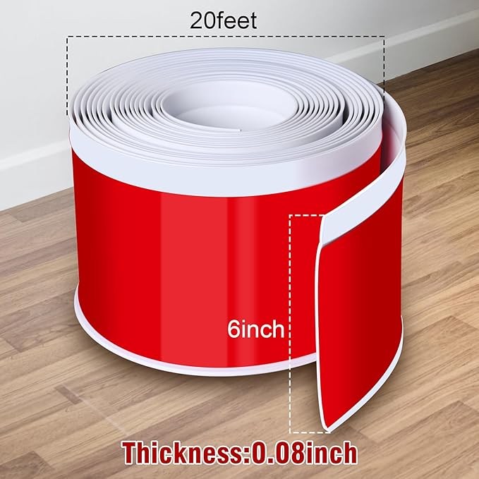 Vinyl Baseboard Molding Trim 6 Inch x 20 Feet Peel and Stick Baseboard Trim - Image 2