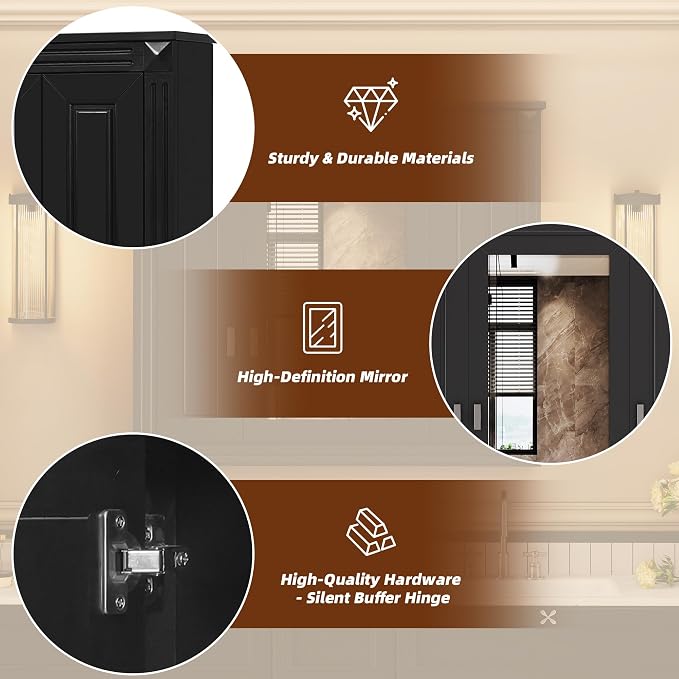 Merax Wall Mounted Bathroom Medicine Cabinet - Image 6