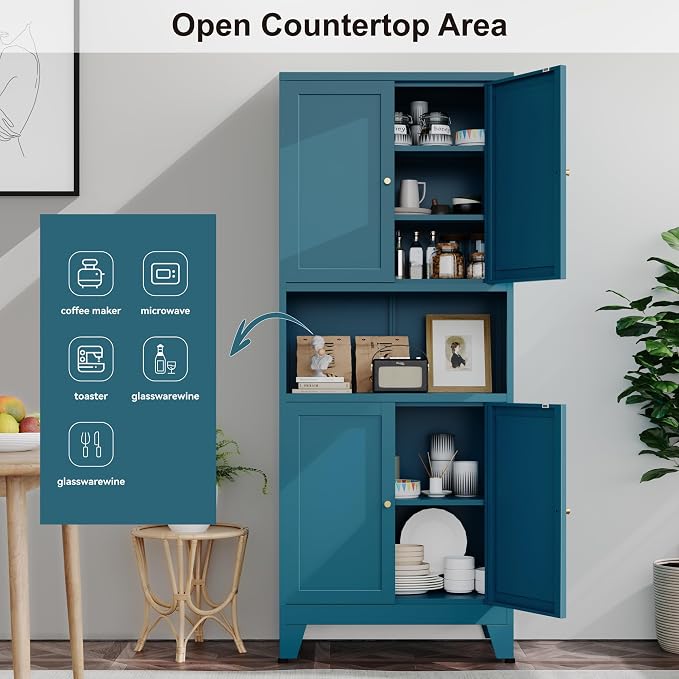 69''Metal Pantry Storage Cabinet - Image 4