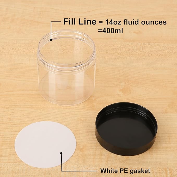 30 Packs 14 OZ Transparent Plastic Jars - Image 3