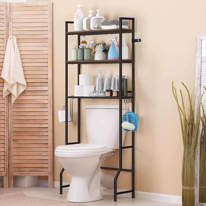 smusei Over The Toilet Storage Shelf, 3 Tier Bathroom Organizer Over The Toilet by smusei