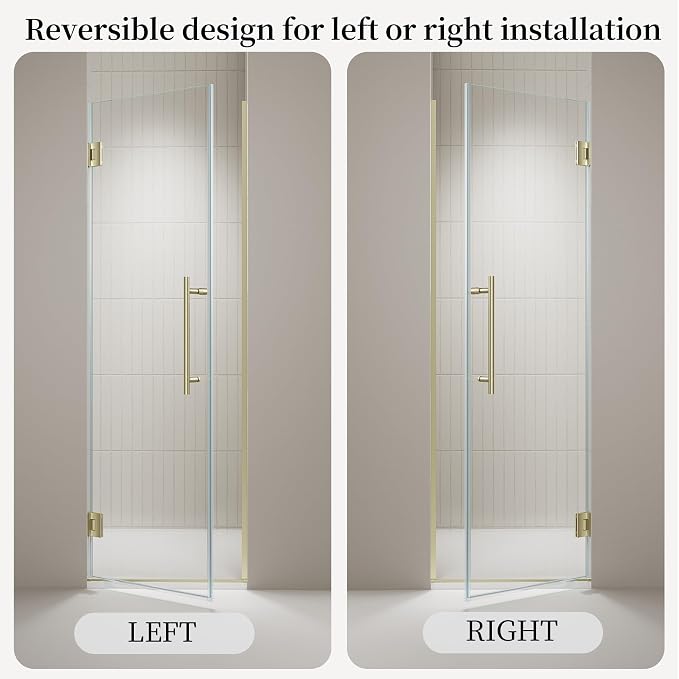 Frameless Hinged Shower Door, Single Swing Shower Panel - Image 7