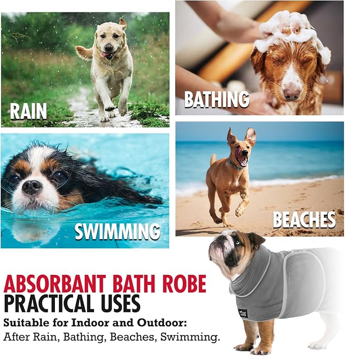 Tuff Pupper Fast Drying Dog Bath Robe | 800 GSM Plush Dog Towel - Image 7