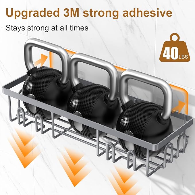2025 New Adhesive Shower Caddy, Shower Shelves - Image 5