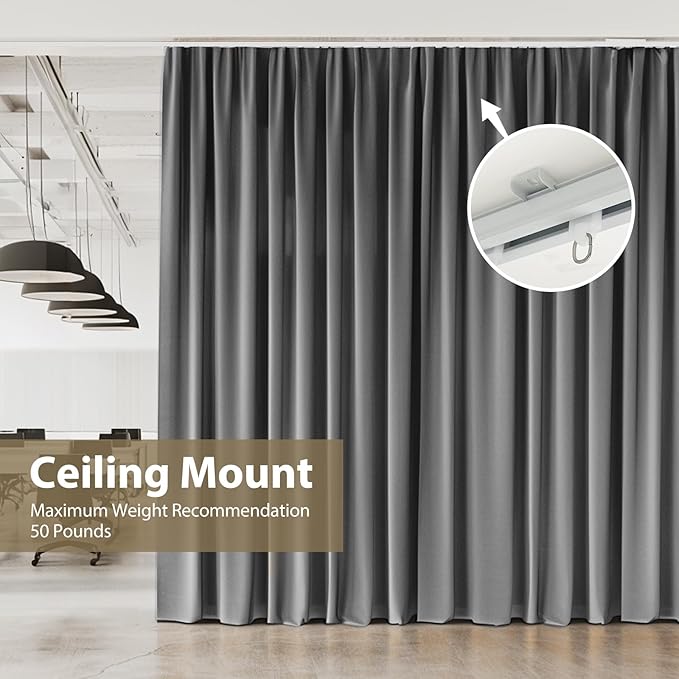 Curtain Tracks Ceiling Wall Mounted Heavy-Duty Curtains Rails Room Divider - Image 2