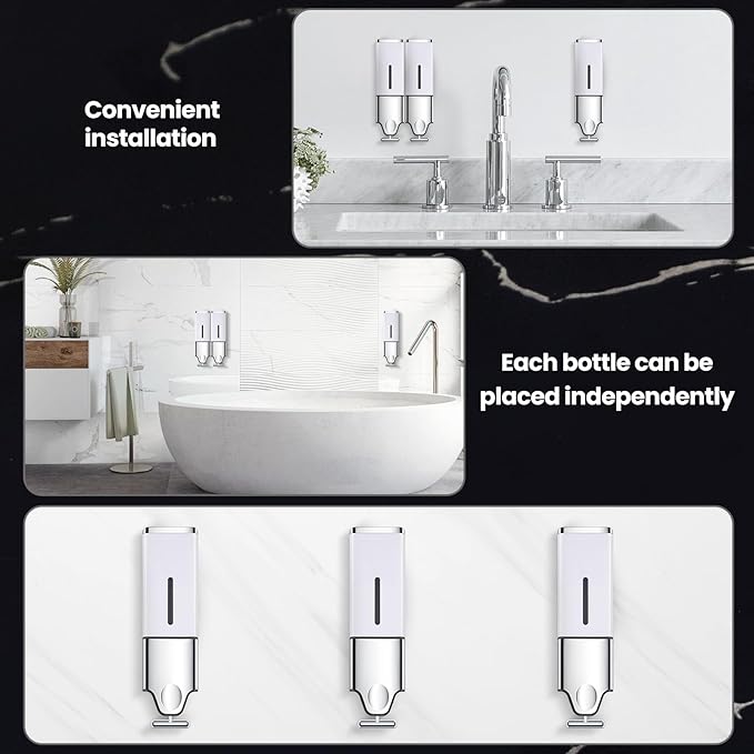 3-in-1 Quadrate Dispensers for The Shower, Shower soap Dispenser, Conditioner - Image 4