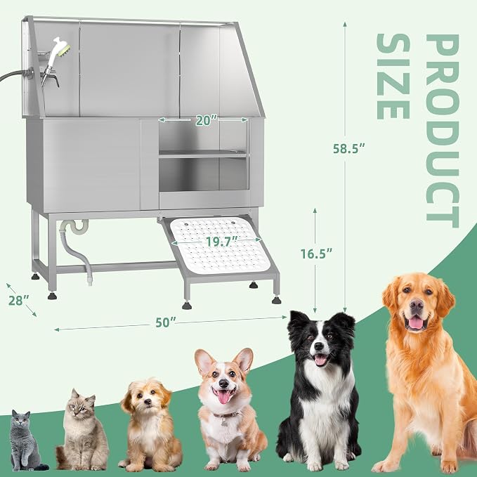 Professional Stainless Steel Dog Washing Station - Image 2