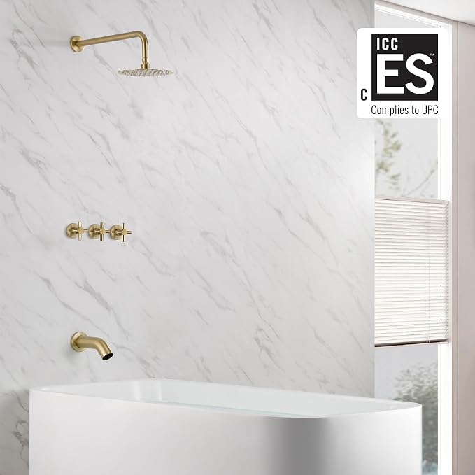 SUMERAIN 3 Handle Tub Shower Faucet Set - Image 2
