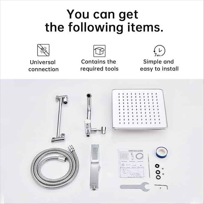 G-Promise All Metal 12 Inches Rain Shower Head - Image 8