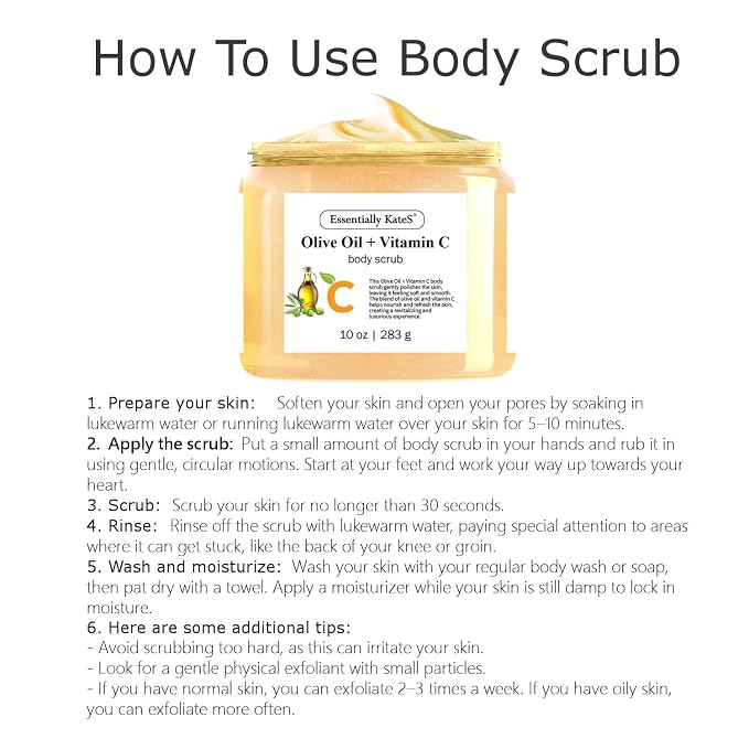 Olive Oil + Vitamin C Body Scrub 10 oz - Image 3