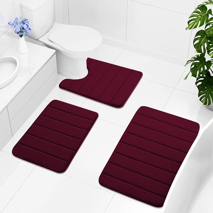 Buganda Memory Foam Bath Mat, Ultra Soft and Non-Slip Bathroom Rugs, Water - Image 8