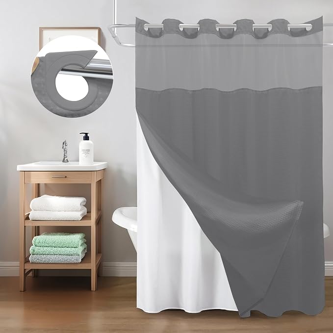 Inhousolu No Hook Shower Curtain - Image 8