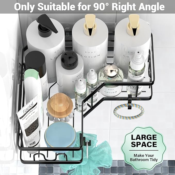Corner Shower Caddy Bathroom Organizer: Stainless Steel Adhesive Shower Rack - Image 3
