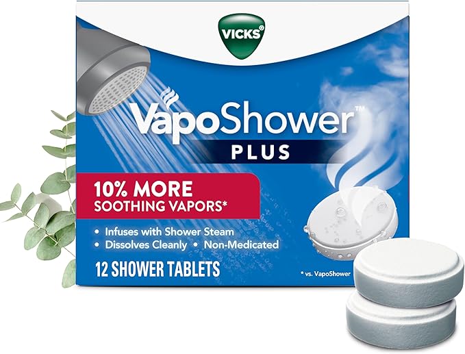 Vicks, VapoShower Plus, Shower Steamers, Eucalyptus Shower Steamer & Menthol by Vicks