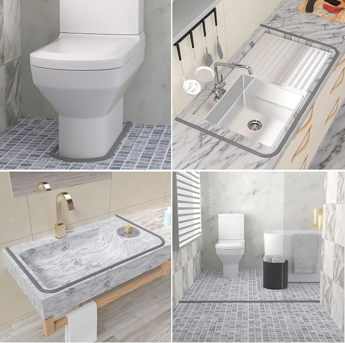 Duzzy 118 Inch Collapsible Shower Water Dam, Shower Threshold Water Stopper - Image 5