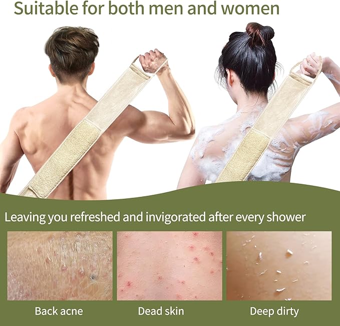 Natural Loofah Back Scrubber for Women, Exfoliating Bath Luffa Sponge Made from - Image 2