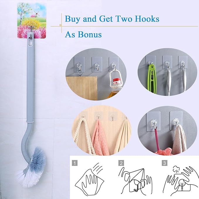 2 Pack Curved Toilet Bowl Brush Without Holder - Image 5