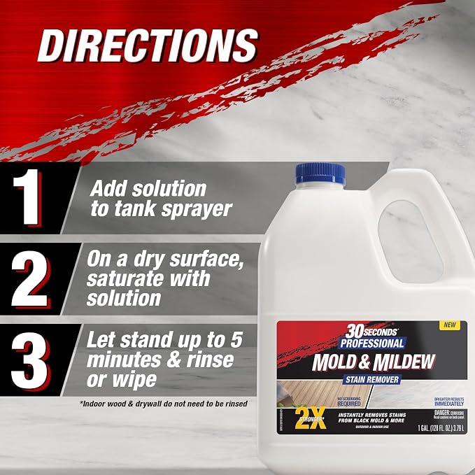 30 SECONDS Pro Mold and Mildew Stain Remover | Scrub Free | Brighter Results - Image 5