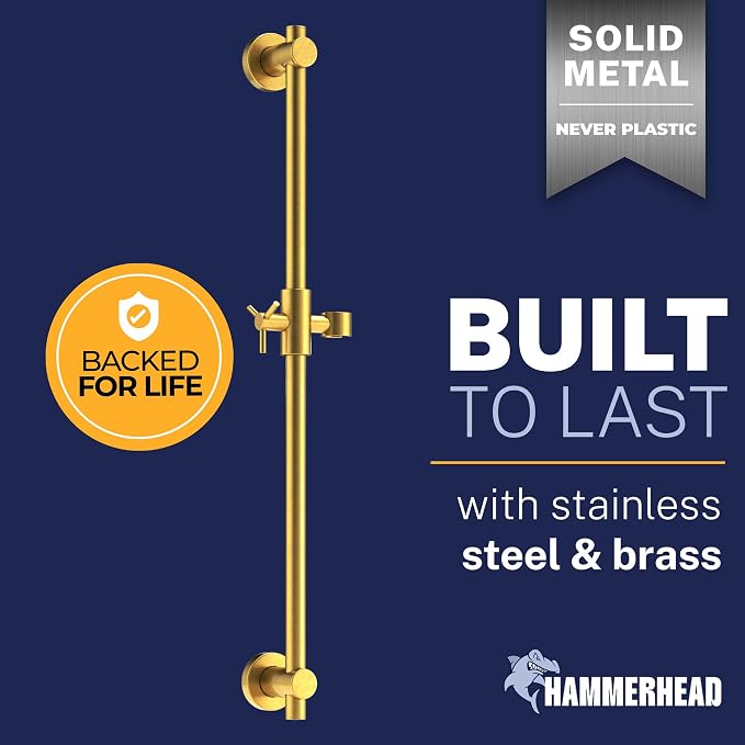 HammerHead Showers® Solid Metal 27.5 Inch Shower Slide Bar - Image 2