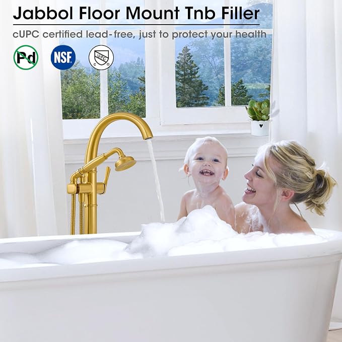 Free Standing Tub Faucet, Jabbol Luxury Freestanding Bathtub Faucet - Image 3
