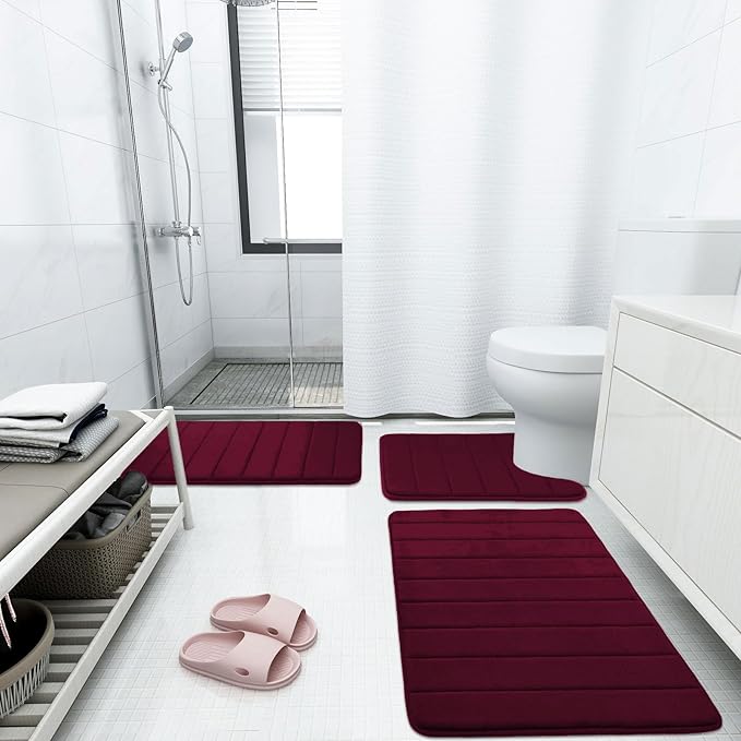 Buganda Memory Foam Bath Mat, Ultra Soft and Non-Slip Bathroom Rugs, Water - Image 6