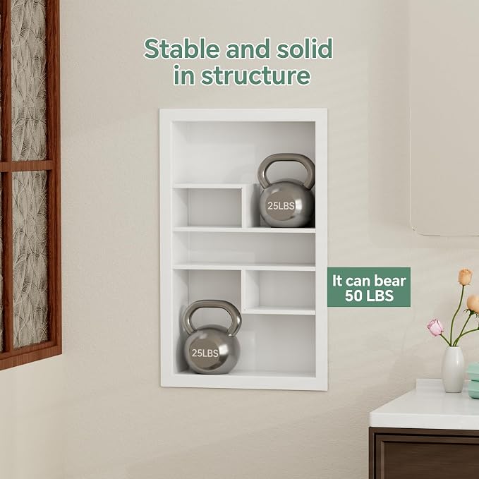 Stainless Steel Recessed Medicine Cabinet 14 * 24, Rust-proof Metal Wall Niche - Image 6